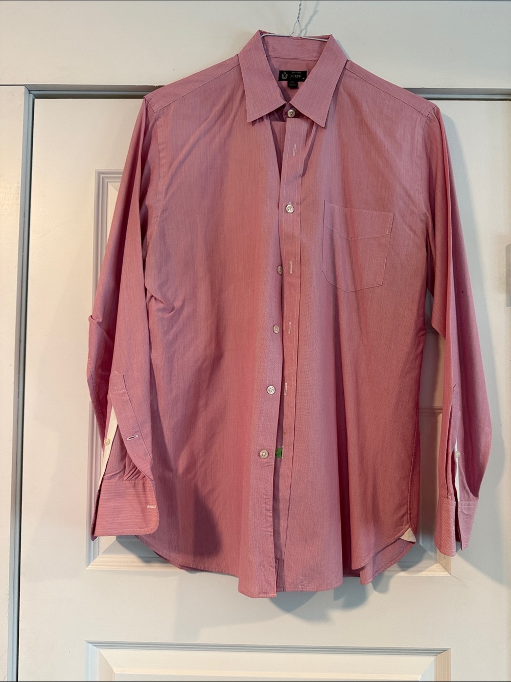 J. Crew Men's Pink Long-Sleeve Button-Down Dress Shirt